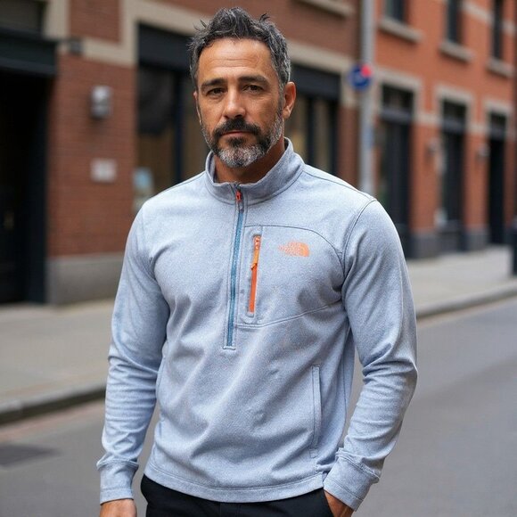 The North Face Canyonlands 1/2 Zip Sweater Grey Men's Medium Outdoor Classic - Picture 3 of 9